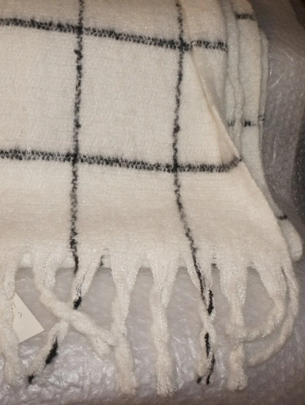 New A New Day Women's Knit Scarf with Fringe - Sour Cream